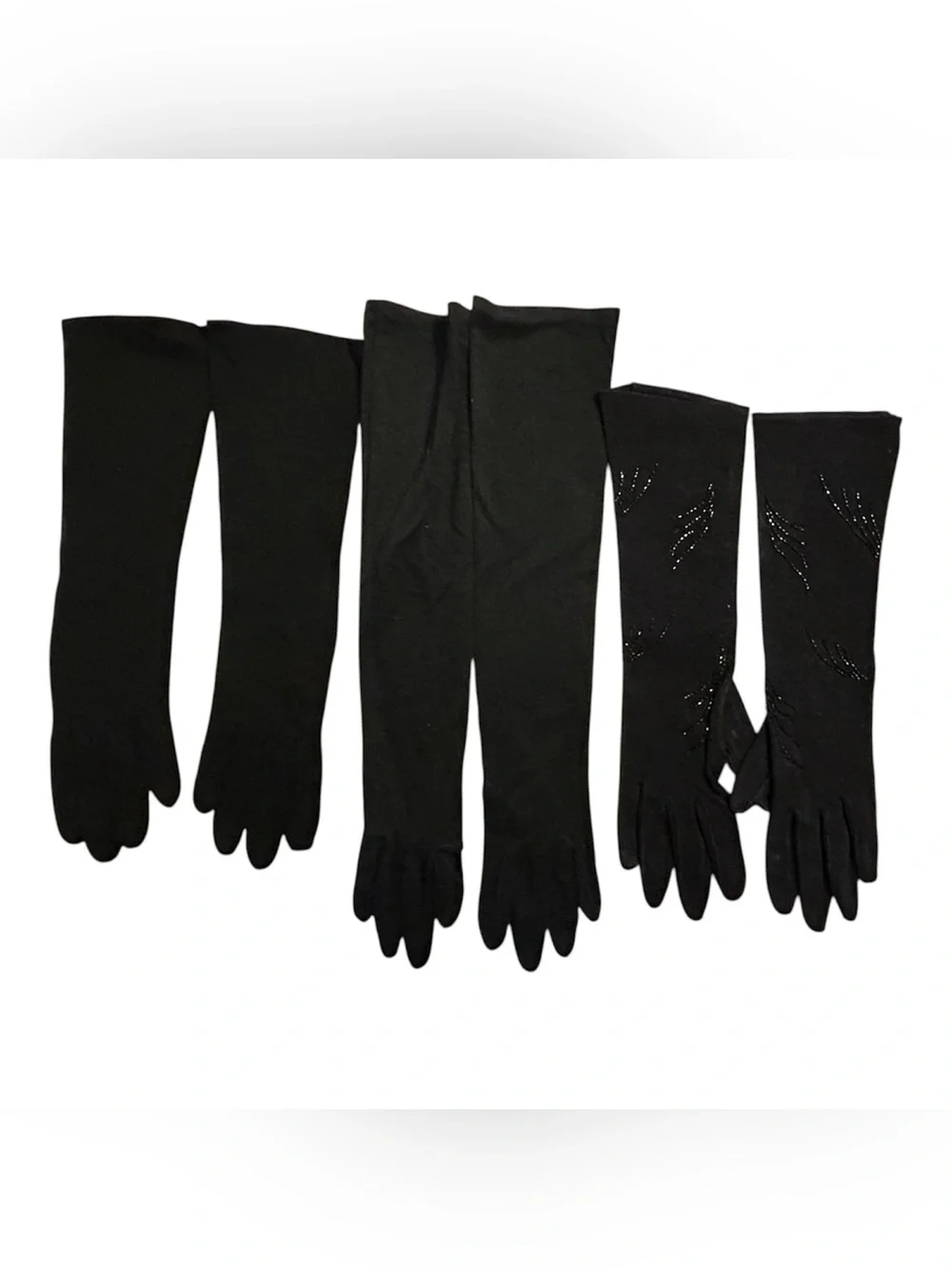 Vintage Women's Gloves 16 Pairs Black Brown Blue Peach Variety Lengths